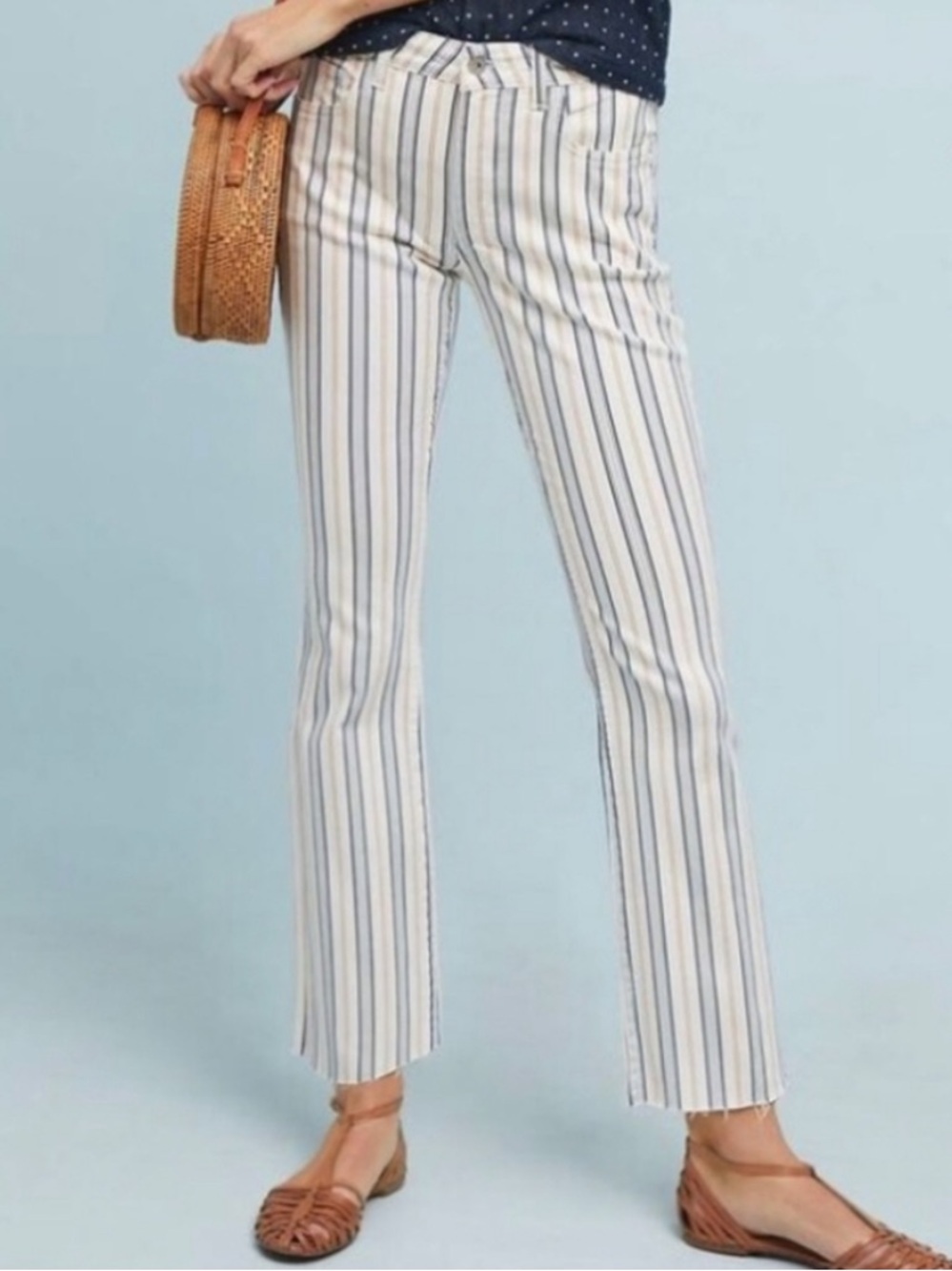 PILCRO Cropped High Rise Boot Cut Jeans